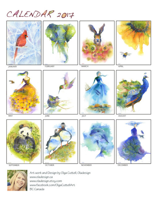 Calendar-2017 | Oladesign - Whimsical artwork for all ages.