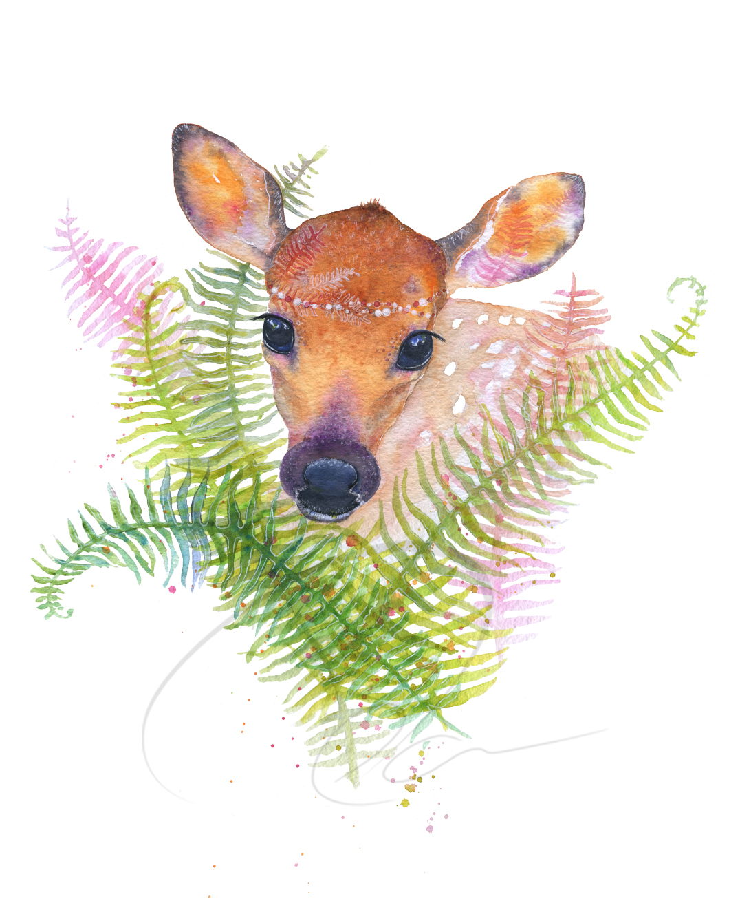 Doe a Deer - Print  Oladesign - Whimsical artwork for all ages.